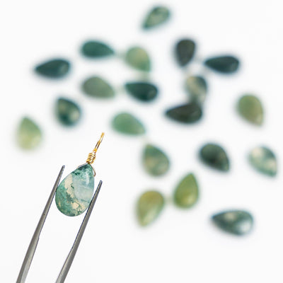 Moss Agate for Growth - Crystal Charm