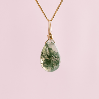 Moss Agate for Personal Growth - Crystal Charm