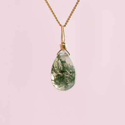 Moss Agate for Personal Growth - Crystal Charm
