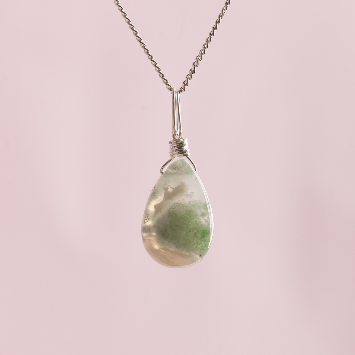 Moss Agate for Personal Growth - Crystal Charm