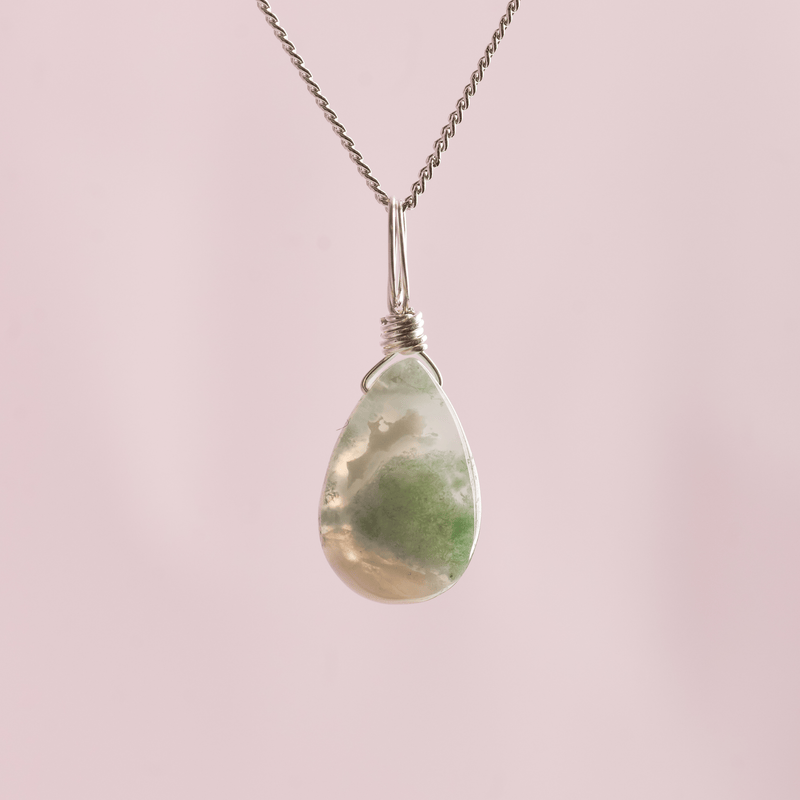 Moss Agate for Personal Growth - Crystal Charm