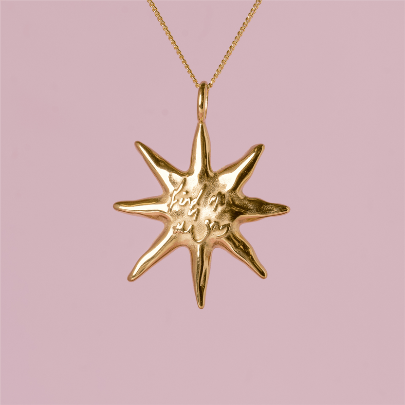 Celestial star charm in waterproof gold