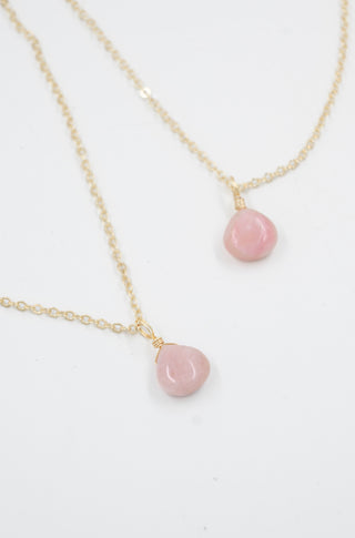 Pink Opal Droplets - Silver - Limited