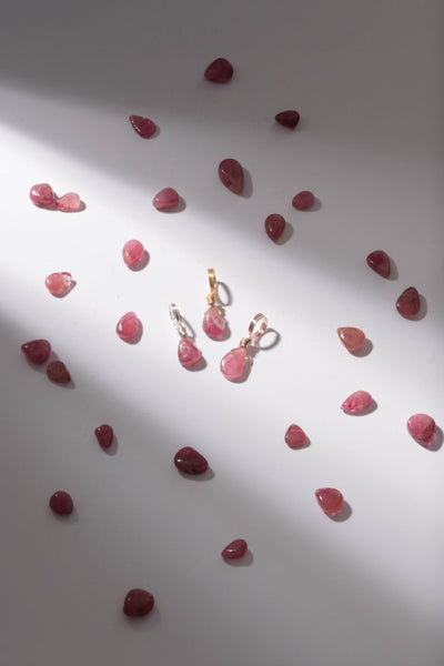 Pink Tourmaline Petite Droplet - October Birthstone