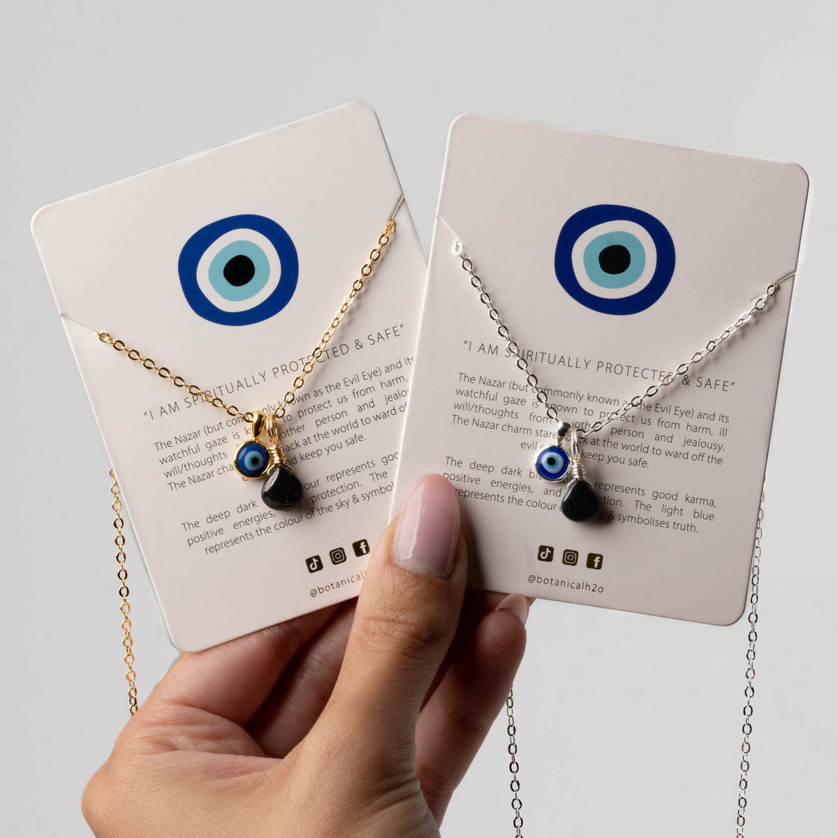 Protection Bundle: Evil Eye Charm + Crystal Charm + Necklace