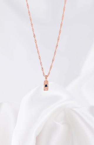 Birthstone Pendant - September Sapphire - Rose Gold
