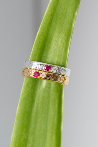 Sahara Ring - Ruby and Moonstone
