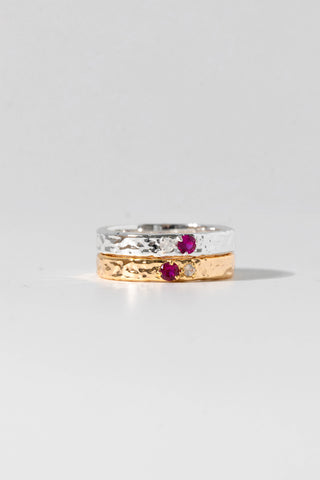 Sahara Ring - Ruby and Moonstone