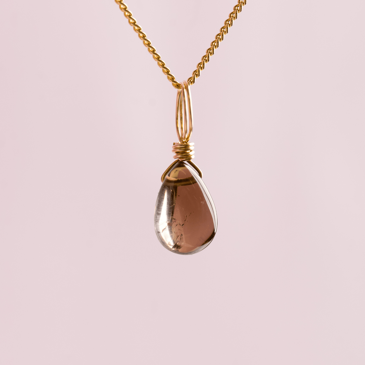 Smoky quartz crystal charm droplet for less overwhelm