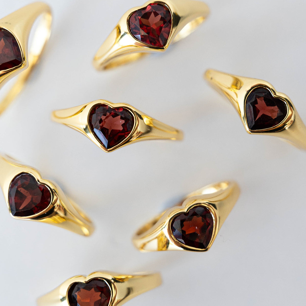 Crimson Garnet Heart Ring