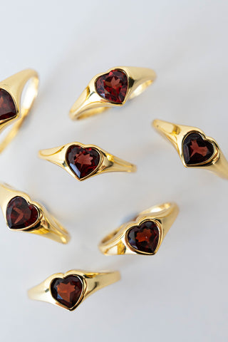 PRE ORDER Crimson Garnet Ring - Gold Vermeil