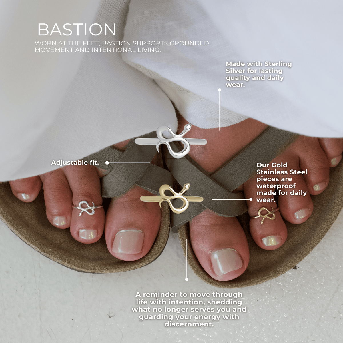 Bastion Snake Toe Ring