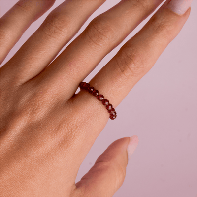 Garnet for Motivation | Crystal Beaded Ring