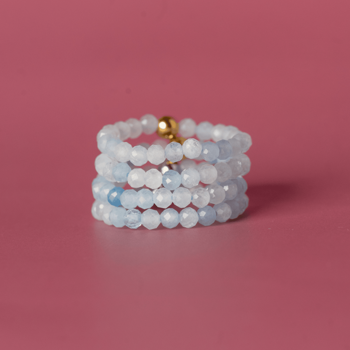 Aquamarine for Clarity | Crystal Beaded Ring