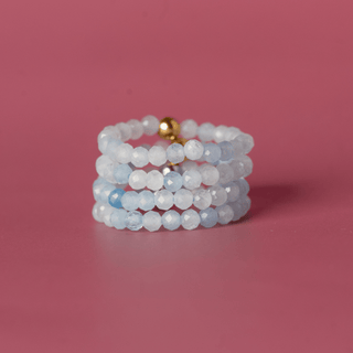 Aquamarine for Clarity | Crystal Beaded Ring