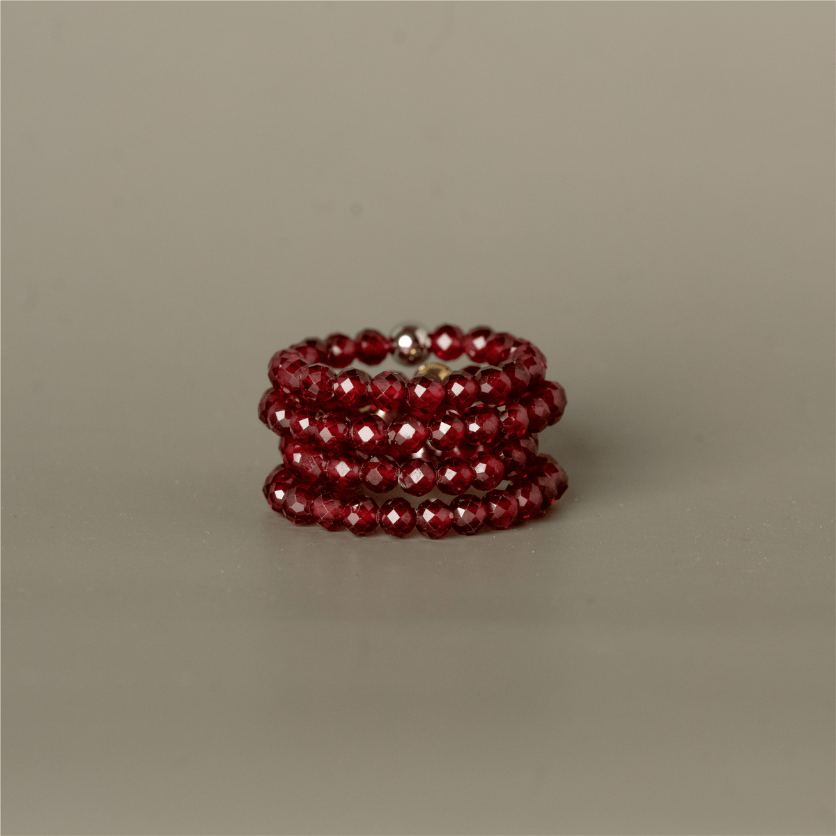 Garnet for Motivation | Crystal Beaded Ring