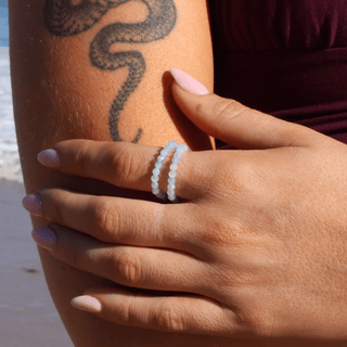 Aquamarine for Clarity | Crystal Beaded Ring