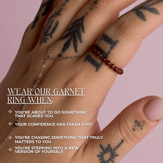 Garnet for Motivation | Crystal Beaded Ring