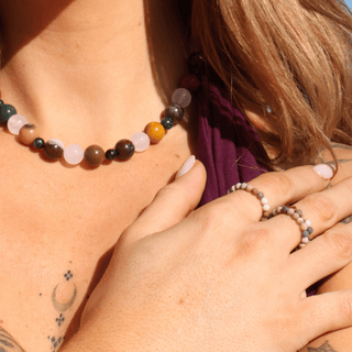 Ocean Jasper for Joy | Crystal Beaded Ring