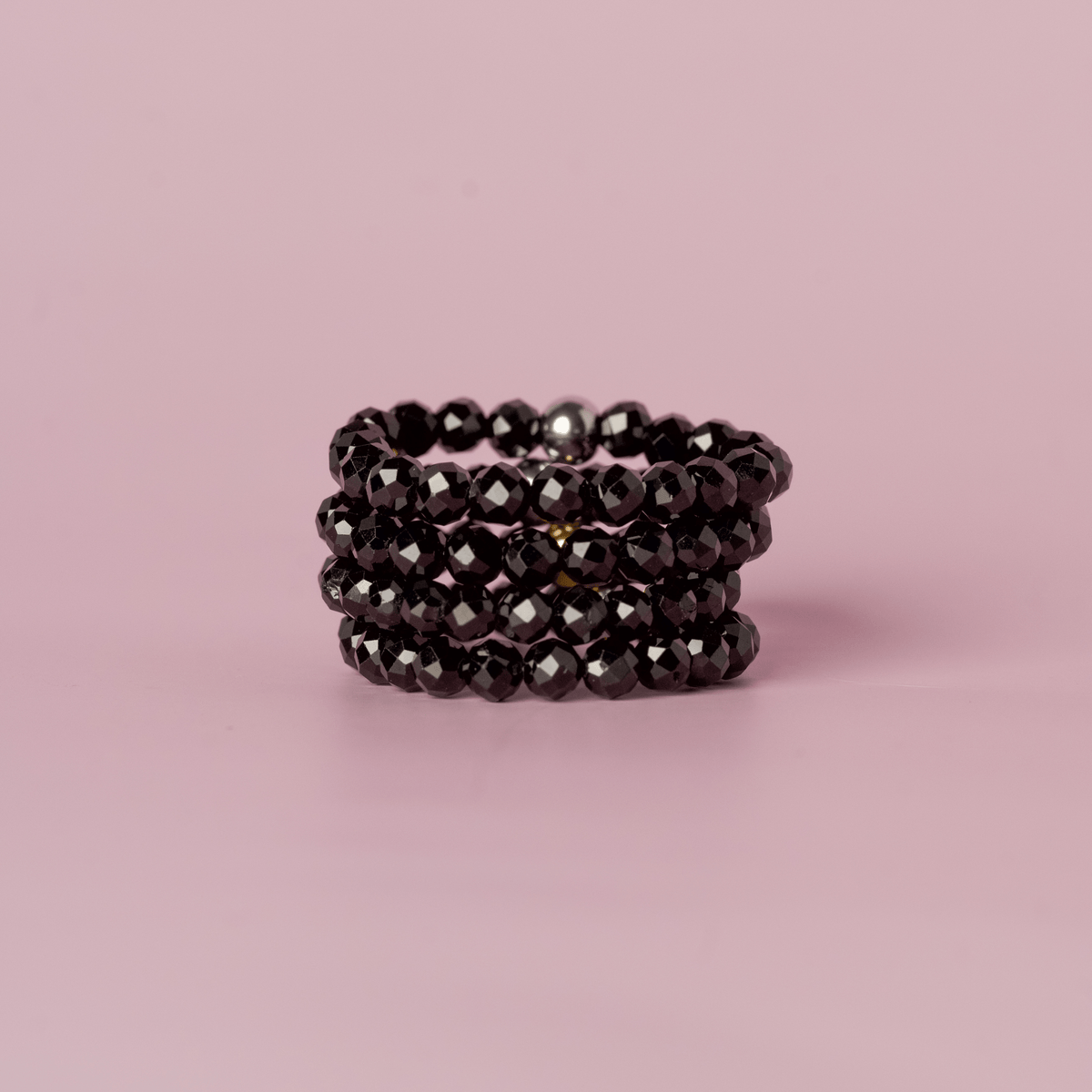 Black Spinel for Protection | Crystal Beaded Ring