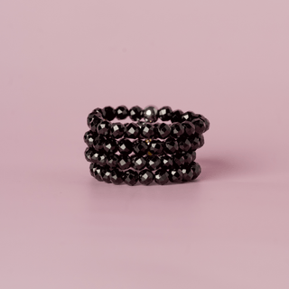 Black Spinel for Protection | Crystal Beaded Ring