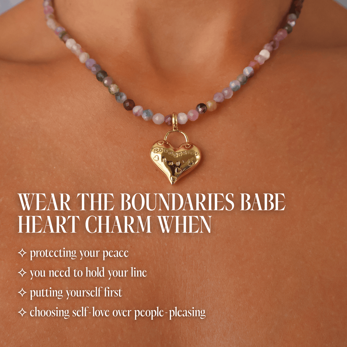 Boundaries Babe Heart Charm