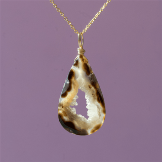 Black Druzy Agate for Protection - Crystal Charm