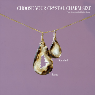 Black Druzy Agate for Protection - Crystal Charm