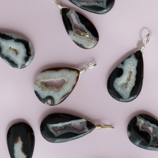 Black Druzy Agate for Protection - Crystal Charm