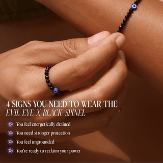 Black Spinel with Evil Eye for Protection - Crystal Beaded Bundle (Ring, Bracelet + Necklace)