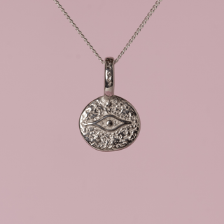 Mini Athena Evil Eye Charm (Silver)