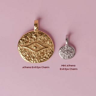 Mini Athena Evil Eye Charm (Silver)