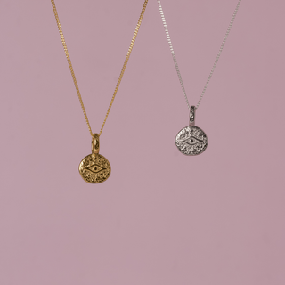Mini Athena Evil Eye Charm (Silver)