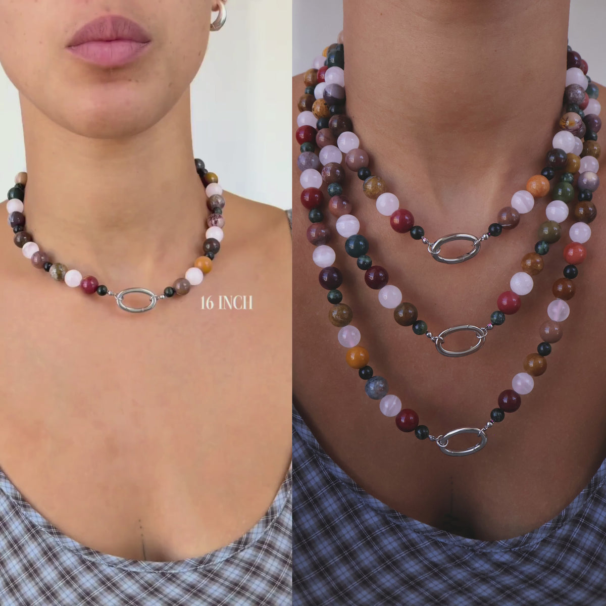 Grounded | Crystal Beaded Charm Necklace