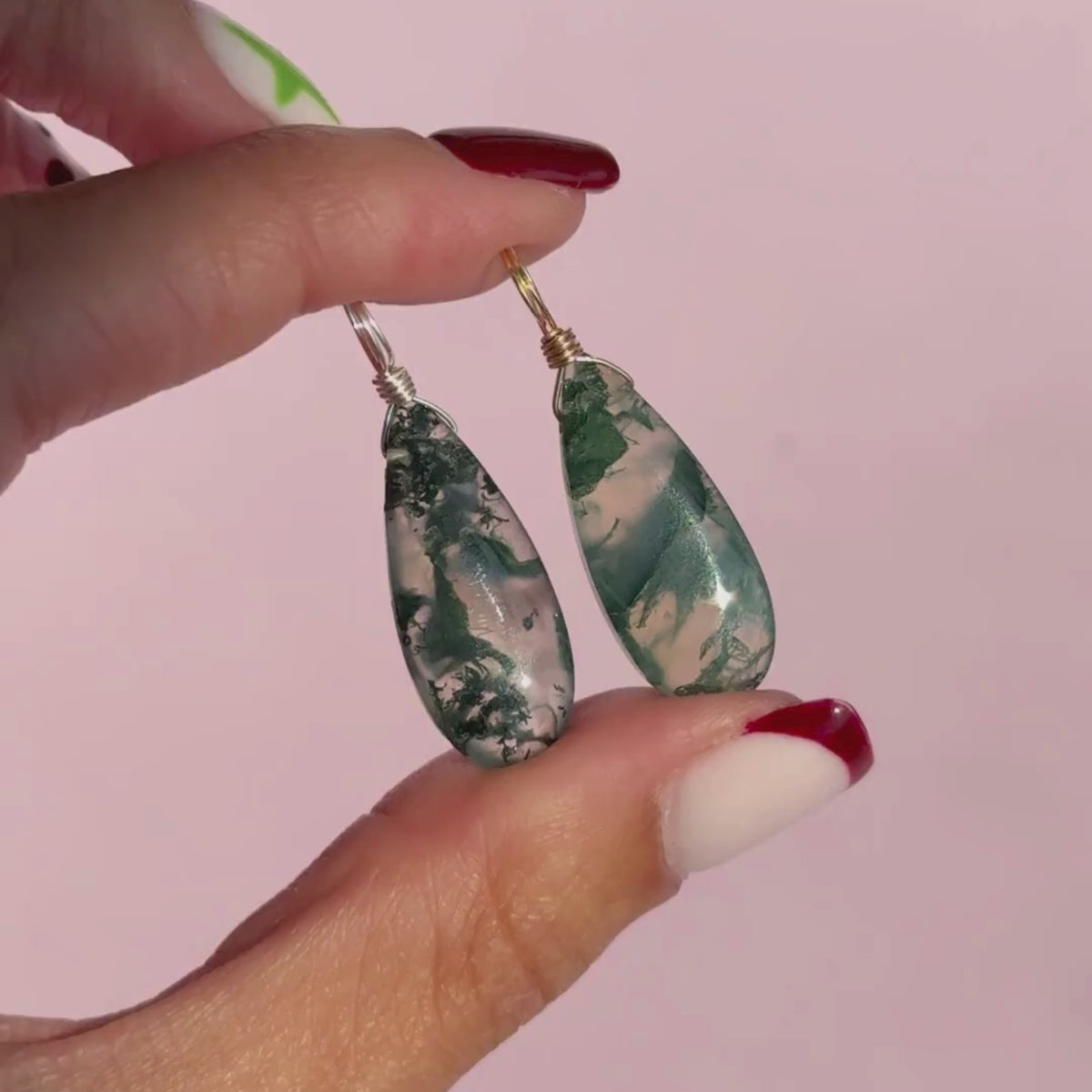 Large Moss Agate for Steady Growth - Crystal Charm