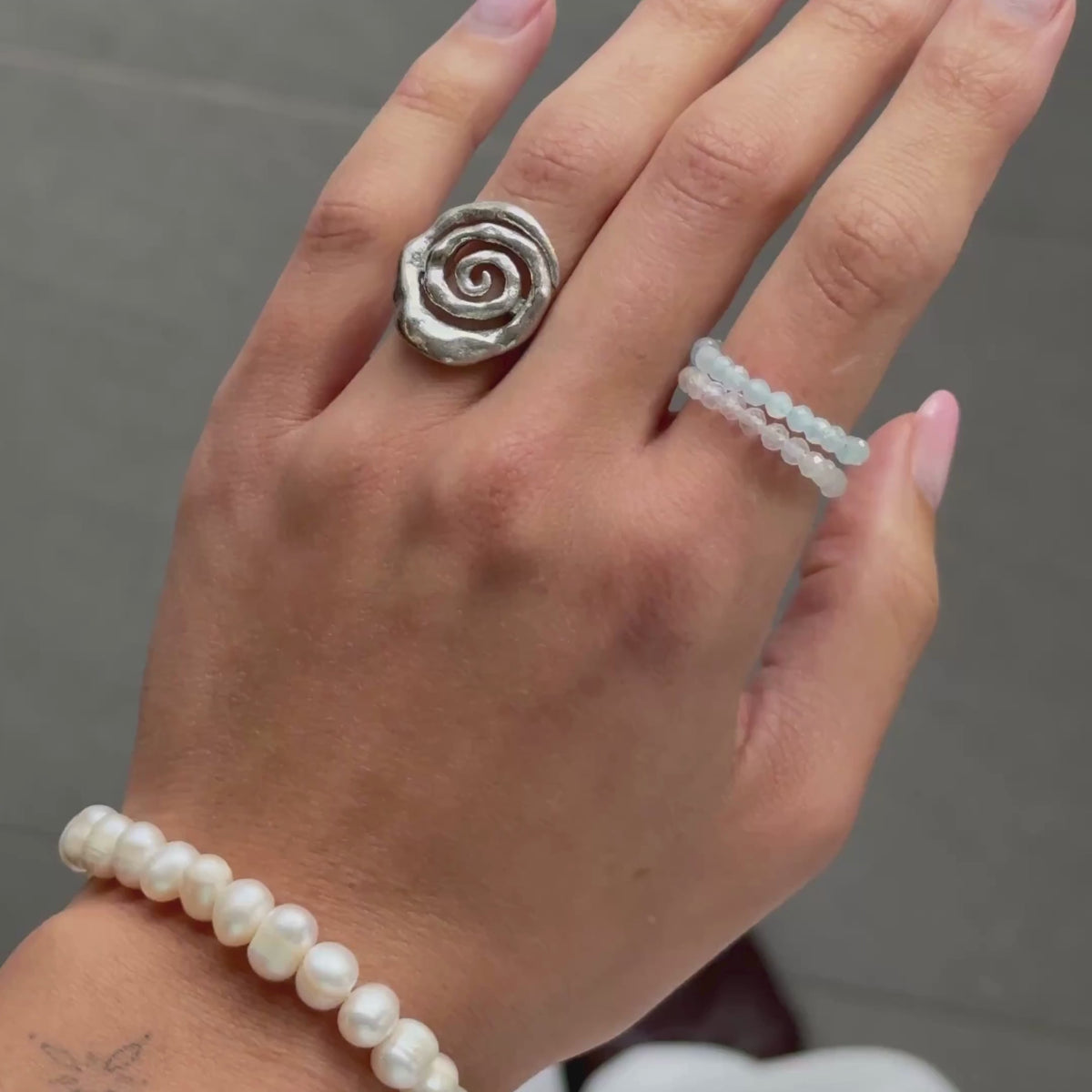 Calm Mind Club Bundle | Moonstone Ring + Aquamarine Ring