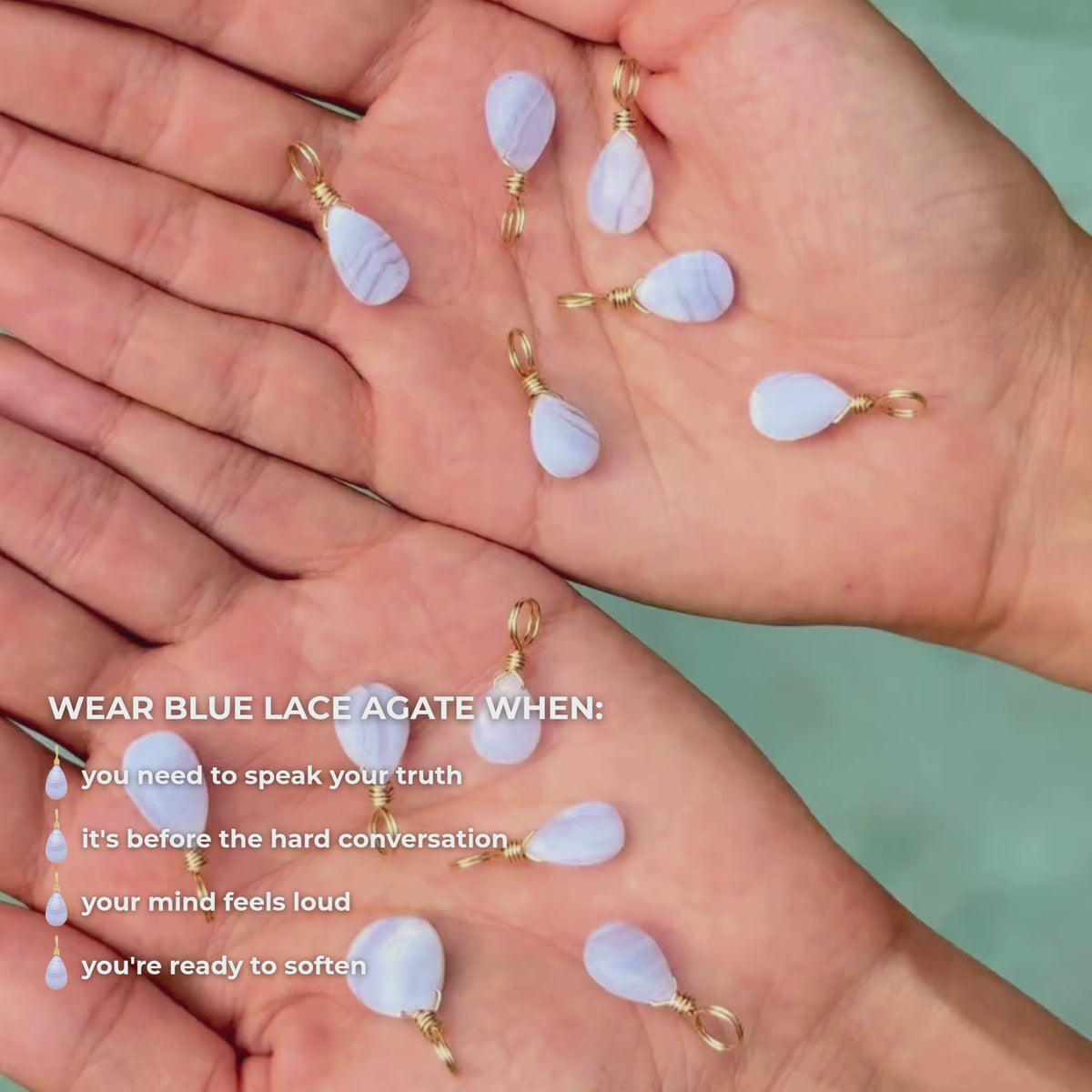 Blue Lace Agate for Emotional Balance - Crystal Charm