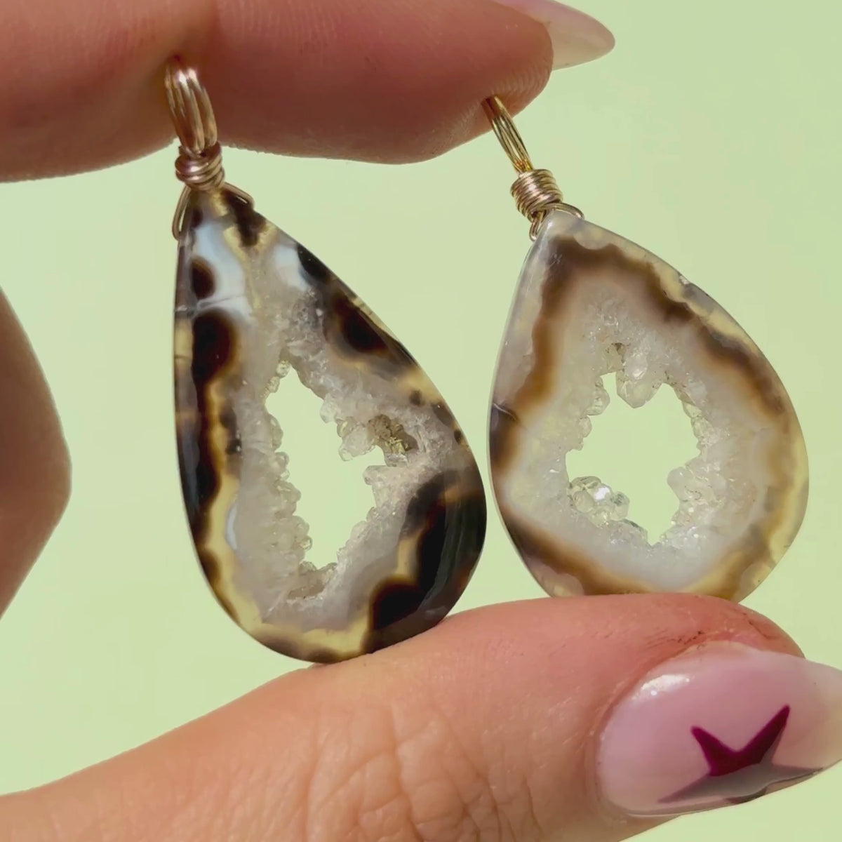 Black Druzy Agate for Protection - Crystal Charm